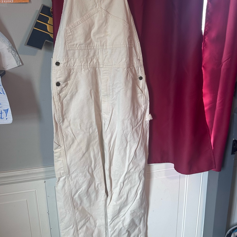 Vintage Roebucks 
Classic Women's Cream Denim Overalls